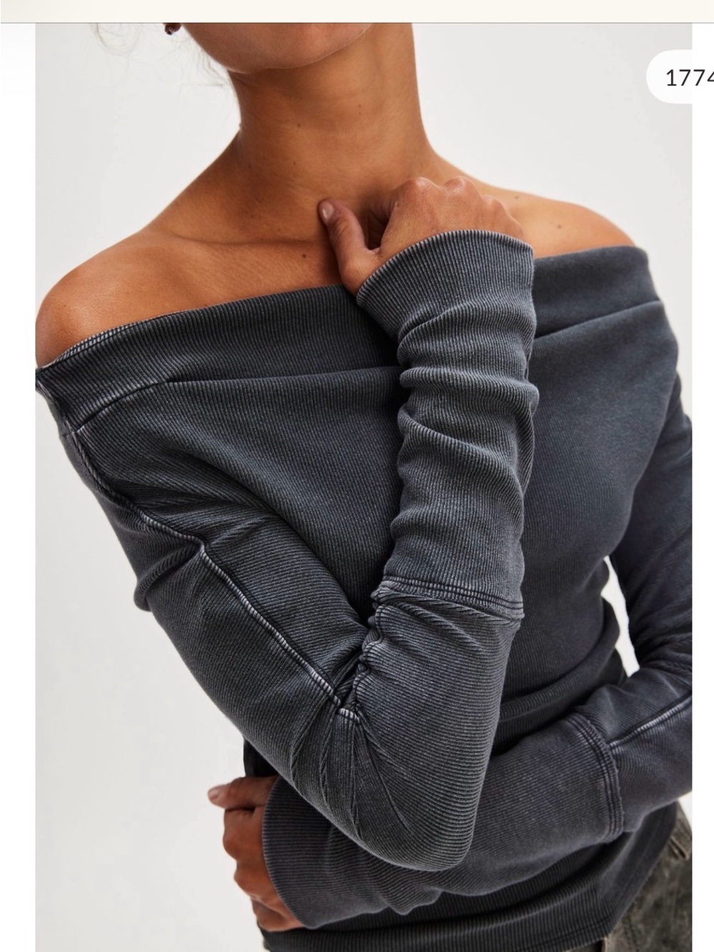 Free People Off-the-Shoulder Ribbed Sweater